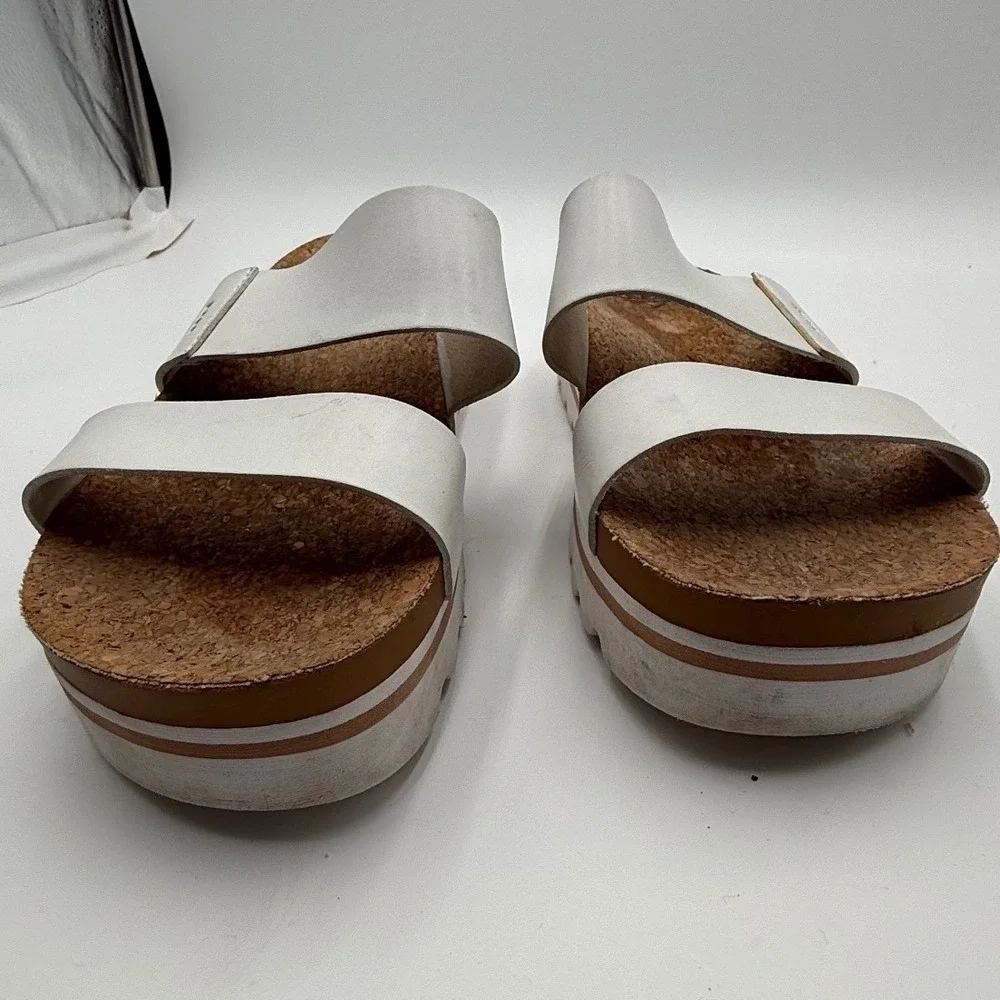 Reef Cushion‎ Vista Hi Platform Sandals White Cork Footbed Size 10